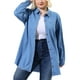 thumbnail image 1 of Camisas de mujer de tallas grandes Agnes Orinda, parte superior de chambray, camisas de mezclilla con botones 6X azul, 1 of 7