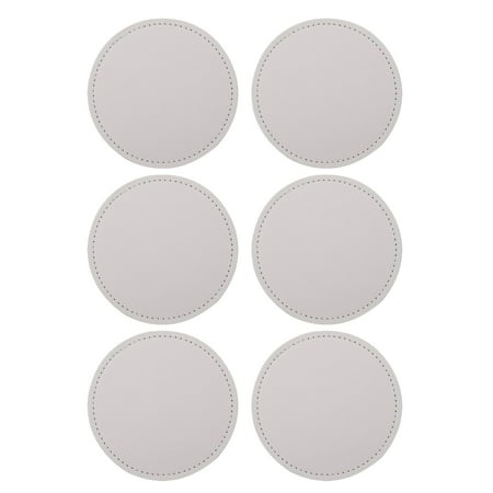 

1 Set Anti-skid Cup Cushion Leather Heat Insulation Pad Round Coasters for Home