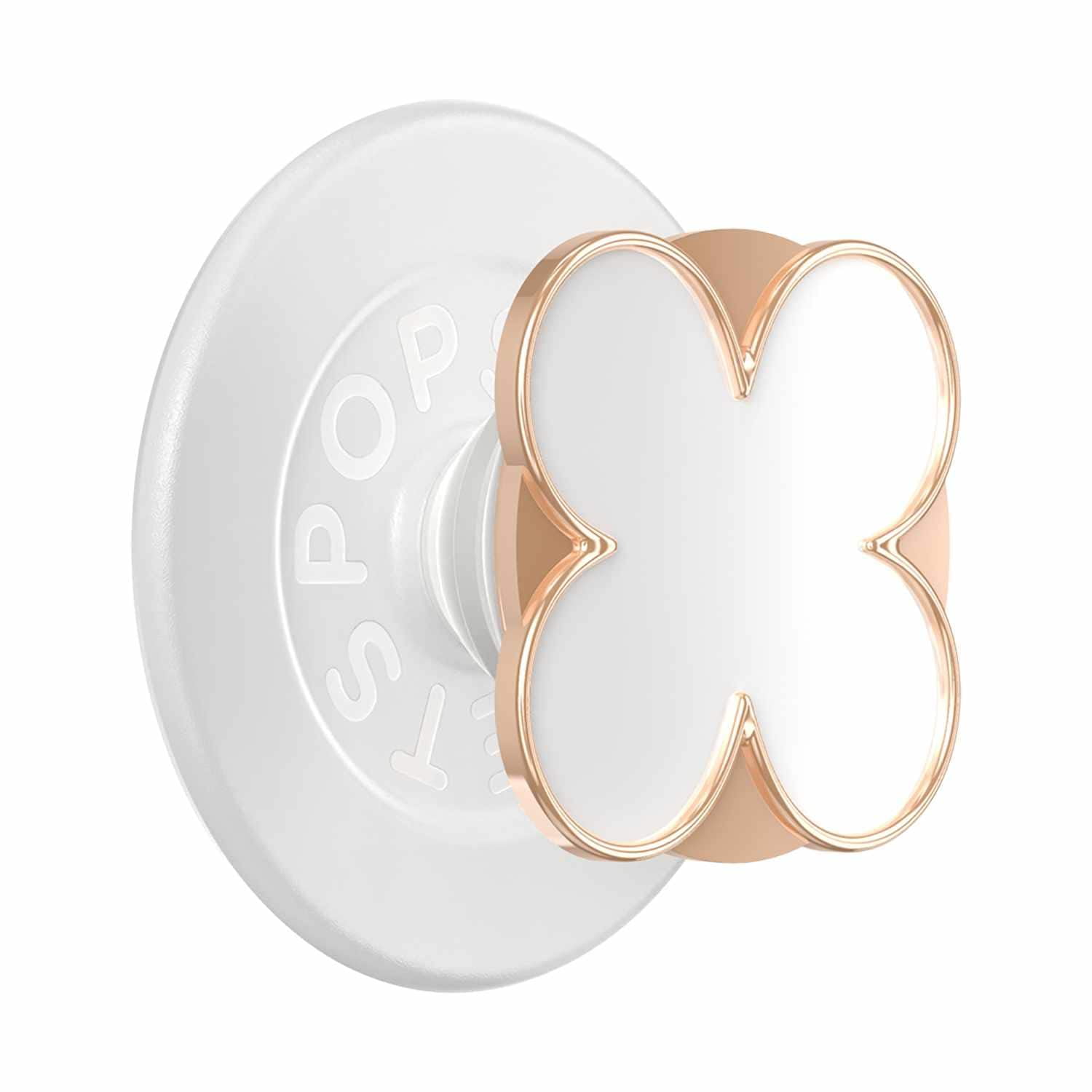 PopSockets PopGrip for MagSafe Round with Adapter Enamel Clover Rose Gold