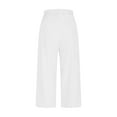 thumbnail image 2 of Fashion Olyvenn Women's Capri Yoga Pants Loose Soft Drawstring Workout Sweatpants Causal Lounge Pants with Pockets White L, 2 of 9