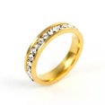 thumbnail image 4 of 4MM AAA Cz Gold Bands Women's Engagement Stainless Steel Ring Size 6/7/8/9/10/11, 4 of 5