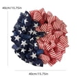 thumbnail image 2 of ZhangC 250th Anniversary Patriotic Wreath for Front Door, 15.8x15.8 Inch 4th of July Artificial Wreath Decorations, Red White and Blue Ribbon Wreath for Memorial Day, 2 of 9