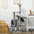 thumbnail image 2 of PawHut 53" Cat Tree Tower with Condo, Large Kitten Activity Centre, Grey, 2 of 10