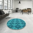 thumbnail image 4 of Ahgly Company Machine Washable Indoor Rectangle Transitional Dark Cyan Green Area Rugs, 2' x 3', 4 of 7