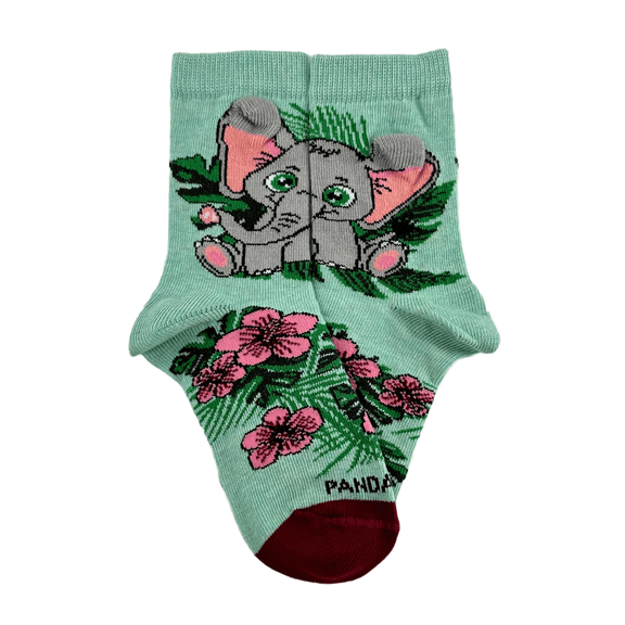 Elephant Sitting in Flowers Socks from the Sock Panda (Ages 3-7) Size: Medium (Age 5-7)