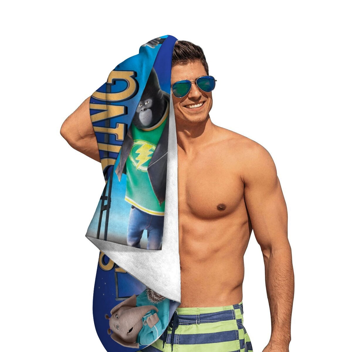 Beach Towel for Sing 2 Kids Boys Girs Gifts Quick Dry Pool Towels Sand Free Beach Blanket for Travel Camping Vacation Microfiber 30×60 inch