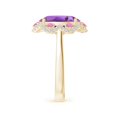 thumbnail image 3 of ANGARA Natural 4.3 ct Amethyst Floral Ring with Reverse Tapered Shank in 14K Yellow Gold for Women (Size-12x10mm) | February Birthstone, Anniversary, Jewelry Gift for Women | Natural Amethyst Ring, 3 of 10