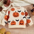 thumbnail image 7 of Godom Toddler Girl Sweatshirts Halloween Pumpkin Printed Cotton Casual Crew Neck Long Sleeve Tops Shirt, 7 of 7