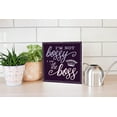thumbnail image 4 of I Am The Boss Dark Purple Crown 10 x 10 Wood Tabletop Sign Plaque, 4 of 4