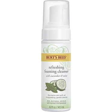 Burt's Bees Refreshing Foaming Cleanser and Natural Face Wash with Cucumber and Mint, 4.8 Fl Oz