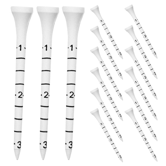 NUOLUX Golf Ball Tees Multi-Color Wooden Durable Safe for Golf Use Measurement Scale Design