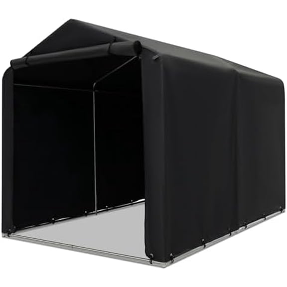 7 x 5.2 x 5.4Ft Outdoor Storage Shed with Waterproof Cover, Roll-Up Zipper Door, Wind Rope, Ground Stake,Heavy Duty Portable Tent for Storage Bikes, Garden Tools, Motorcycles$$Garden & Patio