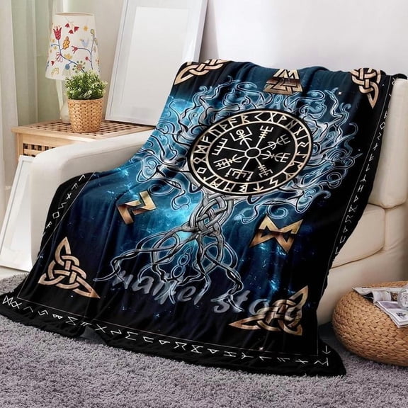 Viking Valhalla Pattern Blanket, Soft Warm Throw Blanket, Air-conditioned Room Blanket, Warm Nap Blanket for Home Office Travel Camping #TOP PICKS