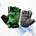 thumbnail image 2 of Kids Outdoor Sports Half Finger Gloves Non-Slip Breathable Workout Gloves Shockproof Racing Gloves (Green Totem, Size M), 2 of 6