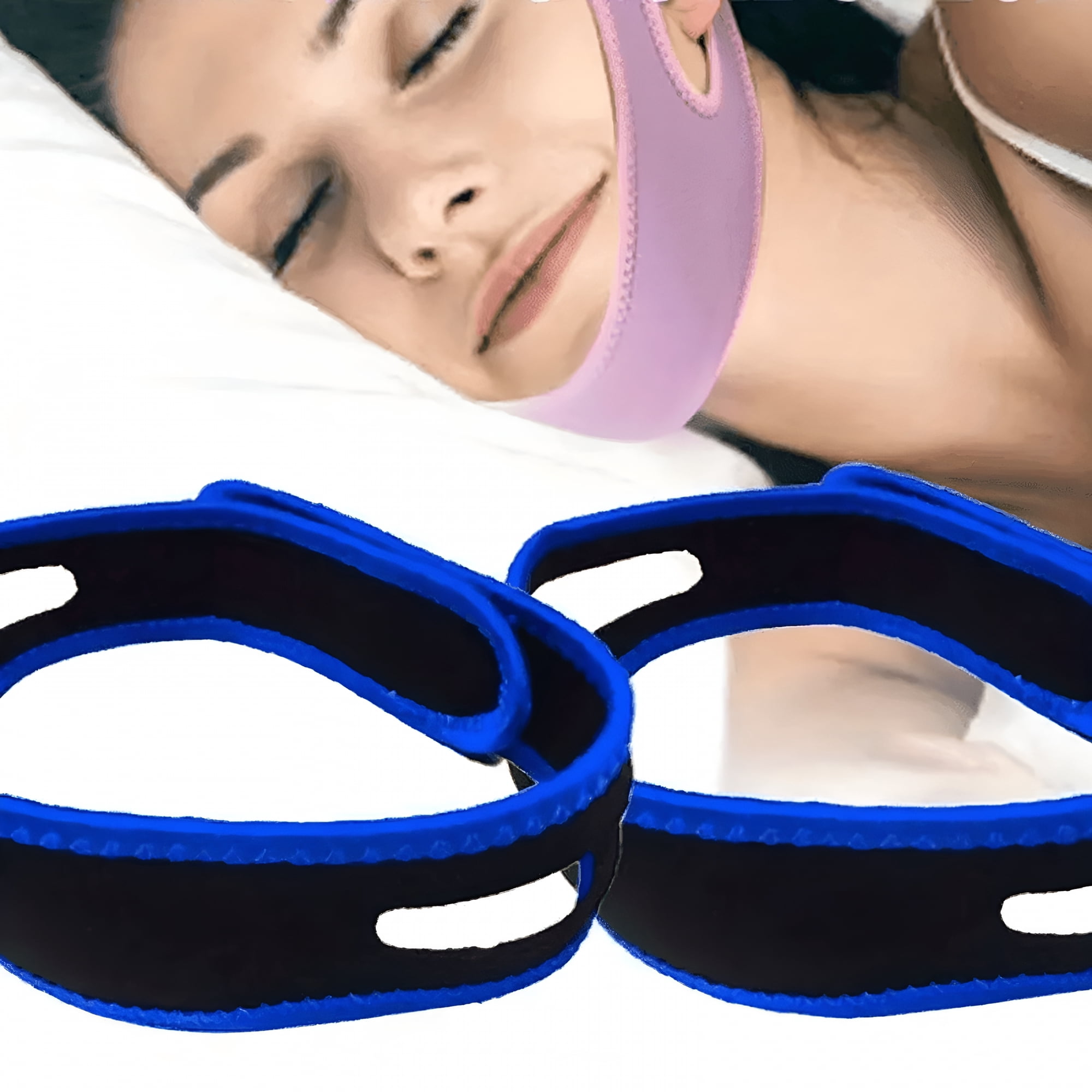 OITY 2 Pack Anti Snore Chin Strap Stop Snoring Belt Sleep Apnea Support Solution Chin Strap for Sleeping