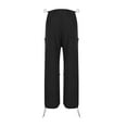 thumbnail image 6 of safuny Women's Cotton Lined Cargo Pants Jogger Sweatpants Pocket Solid Color Drawstring Fashion Casual Activewear Relaxed Trousers Workout Teen Girls Clearance Black M, 6 of 9