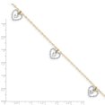 thumbnail image 3 of Real 14kt Two-tone Twisted and Diamond Cut Hearts 9in Plus 1in ext Anklet; 9 inch; for Adults and Teens; for Women and Men, 3 of 4