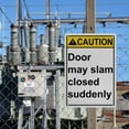 thumbnail image 7 of Door May Slam Closed Suddenly Sign, Industrial Exit Gates or Doors Sign 8"x12" UV Resistant for Indoor Outdoor Workplace, 7 of 7