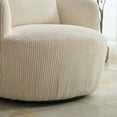 thumbnail image 5 of Accent Chairs 34.25 "Wide Upholstered Corduroy 360° Swivel Barrel Soft Accent Chair with Pillow, Circular Reading Armchair for Club, Living Room, Bedroom, Office, Lounge, Ivory.,Fabric Accent Chairs, 5 of 8