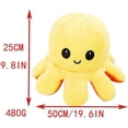 thumbnail image 2 of Giant Reversible Plush Toy - Soft Toy - Octopus - Yellow - 50x25cm, 2 of 4