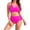 ES45_Pink, variant on IYYVV Womens High Waisted Bikini Sets - Tummy Control Swimsuits Modest Bathing Suits Two Piece Full Coverage Swimwear Blue M