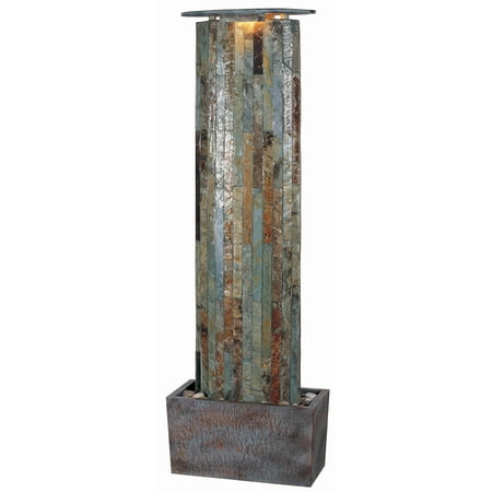 Kenroy Home Waterwall Natural Slate Indoor/Outdoor Floor Fountain