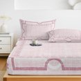 thumbnail image 6 of Twin Sze Fitted Sheet Set - Blush Pink Botanical 2 Piece Bedding Sets 16" Deep Pocket Fitted Sheet with 1 Pillowcase, Vintage Florals Geometric Minimalist Brushed Microfiber Hotel Luxury Bed Sheets, 6 of 9