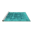 thumbnail image 2 of Ahgly Company Machine Washable Indoor Rectangle Oriental Turquoise Blue Industrial Area Rugs, 3' x 5', 2 of 4