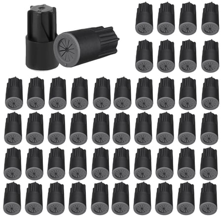 50PCS Waterproof Wire Electrical Connectors, Outdoor Seal Electrical Twist Nuts Caps Cable Terminal Connector for Landscape Light, Irrigation Valves, Wet Location Installation, 22AWG-14AWG, Black