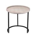 thumbnail image 3 of J&D Designs Maddox Faux Leather & Iron Nesting Tables in Cream (Set of 3), 3 of 5