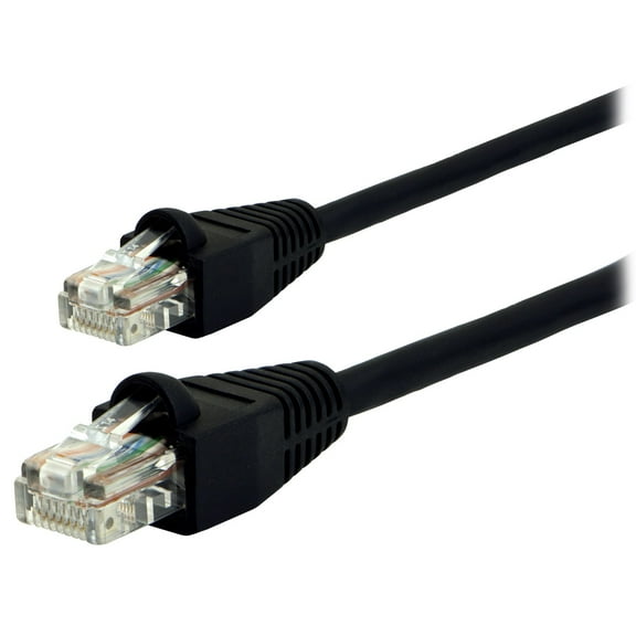 GE 6ft Cat5e Ethernet Cable, RJ45M Connectors, Black, 33590
