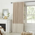thumbnail image 4 of Velvet Curtains 96 inches Long for Living Room Champagne Ivory,2 Panels Blackout Curtains Modern Color Block Back Tab Rod Pocket Soundproof Drapes for Bedroom Window Decor, 4 of 13