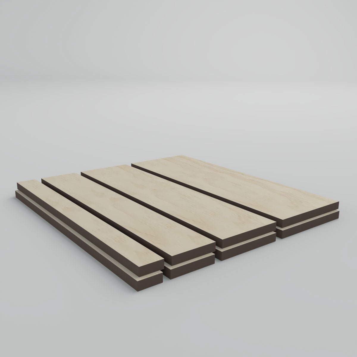 Ekena Millwork 12"L x 3/8"T Adjustable Wood Slat Wall Panel Sample Kit, Birch (contains 8 slats total)