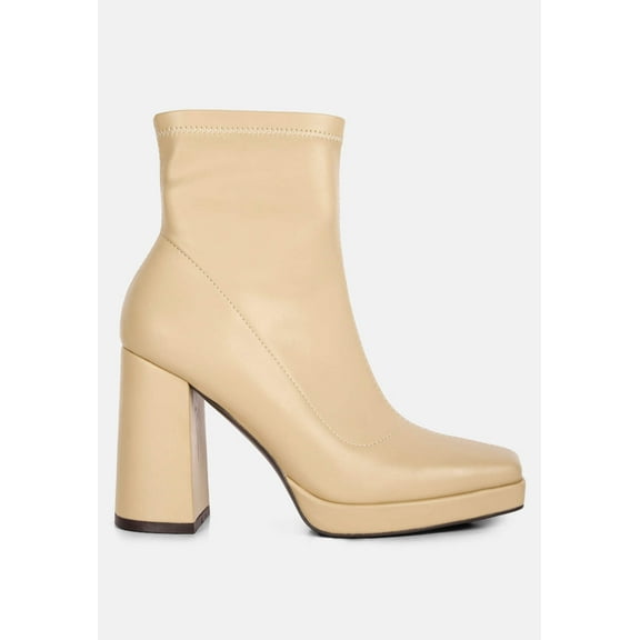 Tintin Square Toe Ankle Heeled Boots