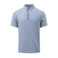 thumbnail image 2 of pstuiky Camisas de manga corta para hombre, Camisa/camiseta informal de verano para hombre con solapa y botones lisos para uso diario y al aire libre camisetas de hombre l, 2 of 8