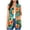 Green, variant on Chiccall Women's Floral Print Sleeveless Vest Cardigan Open Front V Neck Long Line Layering Waistcoat with Side Pockets