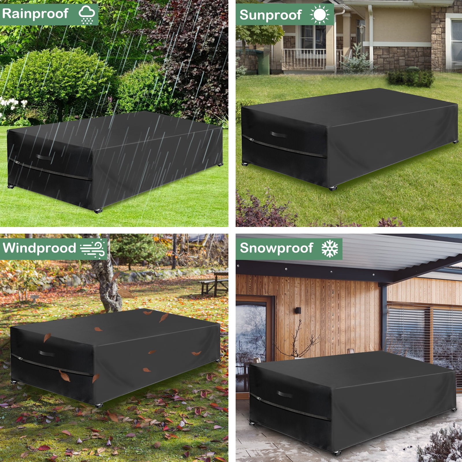 DONGPAI Patio Furniture Covers, 420D Heavy Duty Outdoor Furniture Cover Table Cover Waterproof for Outside Table and Chair Set Covers, 70"x 47"x 29"