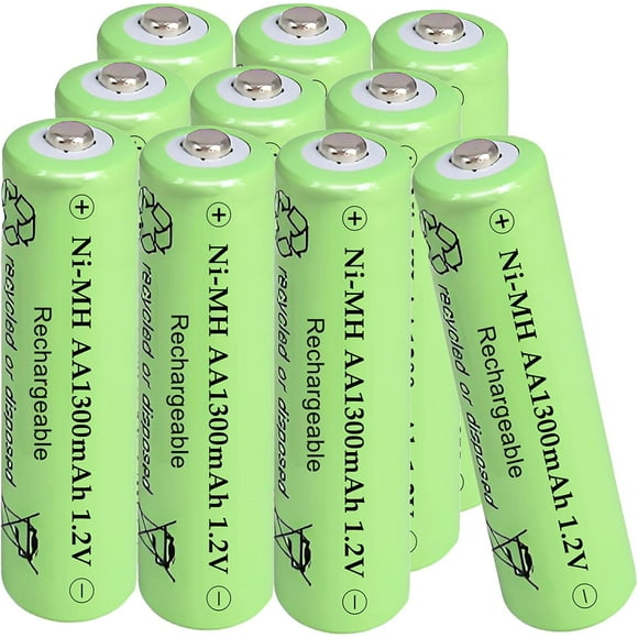 AIR-Rechargeable AA 1300mAh Solar Batteries 10 Pack NiMh 1.2v Pre-Charged Double A Battery for Outdoor Solar Garden Hummingbird Lights,Pathway Lamps Lights