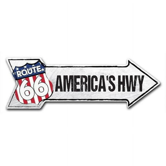 SignMission 10 x 30 in. Indoor & Outdoor Decor Direction Sticker Vinyl Wall Decals - Mother Road 66 - 24 in.