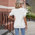 thumbnail image 3 of Summer New Solid Color V Neck Sleeve Short Sleeve Loose T Shirt Top Female Womens Long Sleeve Tees Tee Long Sleeve Women Loose Fit Athletic Tops for Women T Shirts Womens Synthetic Long Sleeve Shirt, 3 of 4