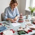 thumbnail image 5 of DIY Christmas Tree Sewing Kit, Fabric Patchwork Kit with Felt and Tools, Holiday Desktop Craft (Colorful), 5 of 7