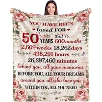 50th Birthday Gifts for Women Blanket 50 Year Old Birthday Gifts for Women Turning 50 Unique 50th Birthday Gifts for Her Funny 50th Birthday Decorations for Women Him Wife Sister Mom Friends 60" x 50"