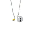 thumbnail image 2 of Delight Jewelry Silvertone Mini Yellow Star Silvertone Script Initial Disc - F - Charm Necklace, 20"+3", 2 of 4