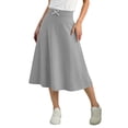 thumbnail image 2 of Twczz Girls Flowy Skirts- Cute Elastic Waist Stretch Casual Summer Kids School Uniforms Gray Size 8, 2 of 8