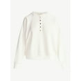 thumbnail image 5 of Scoop Women’s New Scubaknit Raglan Henley Top, Sizes XS-XXL, 5 of 5