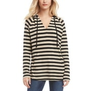 Karen Kane Women's Brushed Stripe Hoodie Black Size X-Small