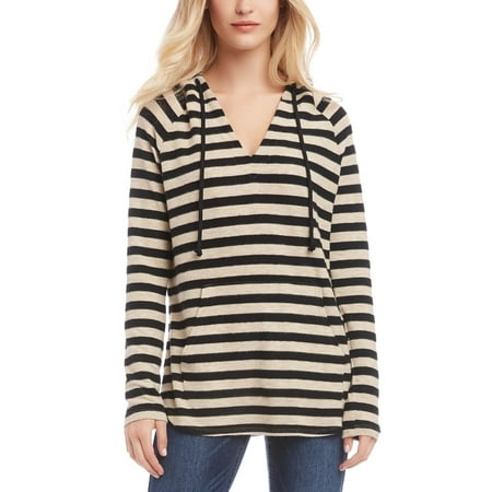 Karen Kane Women's Brushed Stripe Hoodie Black Size X-Small