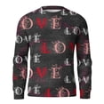 thumbnail image 6 of Fgvctg Mens Valentine's Day Sweater Crewneck Ribbed Knit Sweaters Love Heart Print Romantic Slim Fit Long Sleeve Pullover Sweater Spring Loose Blouse Gray S, 6 of 6