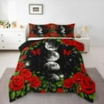 thumbnail image 2 of Manfei Romantic Red Rose Bedding Comforter Set,Galaxy Starry Sky Twin Comforter Sets,Moon Print Bedding Set For Adult,Luxury Bedroom Decor Reversible,2-Piece, 2 of 8