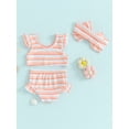 thumbnail image 3 of Bagilaanoe Toddler Baby Girls Swimsuits 2 Piece Bikinis Set Print Fly Sleeve Crop Tops + Shorts 6M 9M 12M 18M 24M 3T Kids Swimwear Bathing Suit Beachwear, 3 of 8